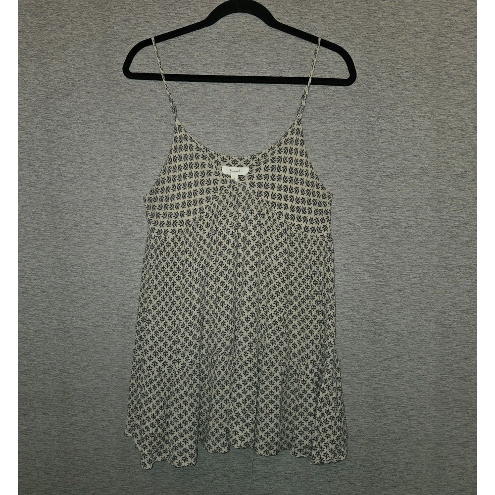 BE COOL Tiered Mini Dress Large Spaghetti Strap Babydoll Flowy Festival Sundress
